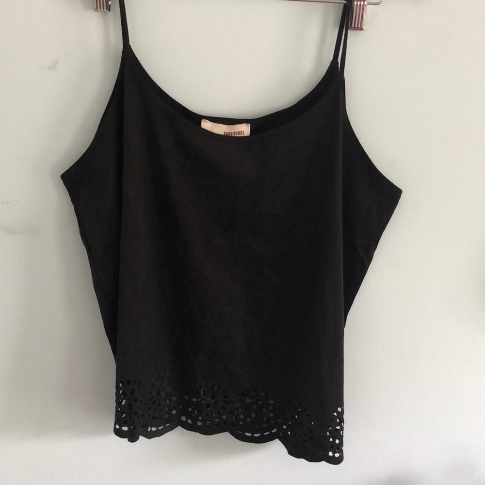 suede cutout top